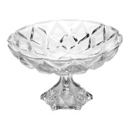 Centro 32,5 Por 19,5cm De Mesa Decorativo Com Pé Em Cristal Ecológico Deli Diamond